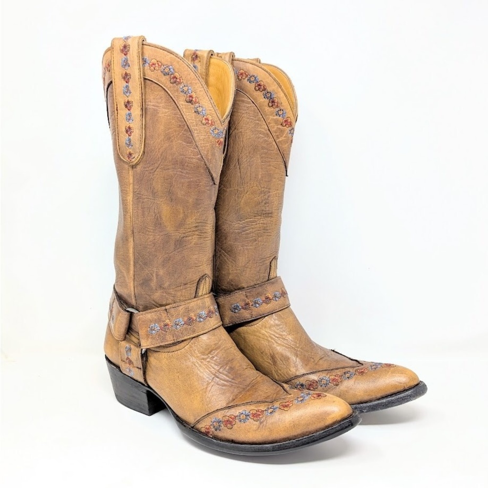 Old Gringo Hanna Gayla Floral Embroidered Cowboy Boots Size 8B‎ Bayou Yellow